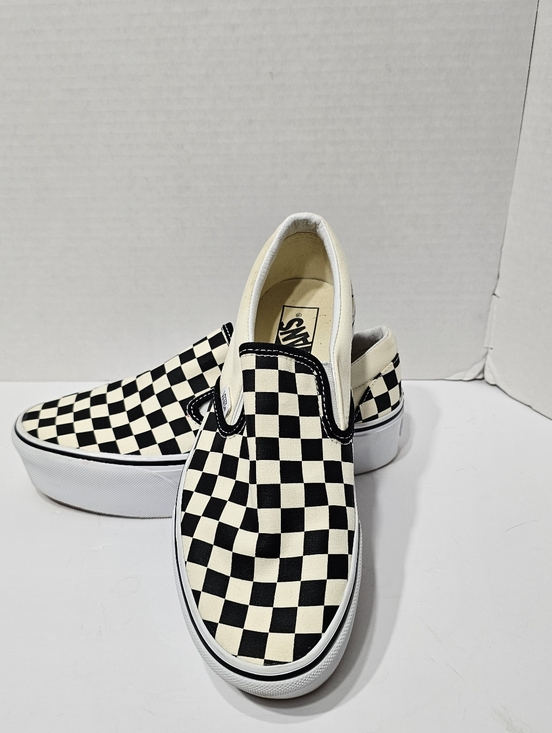 Vans Shoes - Vans Off The Wall Cream & Black Slip Ons